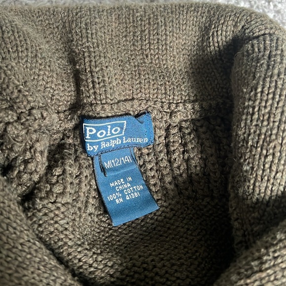 Olive green heavy sweater for boys - Picture 3 of 6